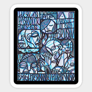 as above so below abstract figure design art Sticker